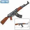 Military Series 1366pcs Automatic Rifle AK47 Model Can Shoot Bullet Building Blocks MOC Gun Bricks Toys Gift For Children