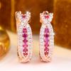 Brilliant Four Color Option Zircon Cross Twisted Hoop Earrings for Women Daily Wear and Party