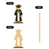 Graduation Wooden Money Holder Stand Class of 2026 Figure with Graduation Cap Diploma Display for Graduation Season Gift