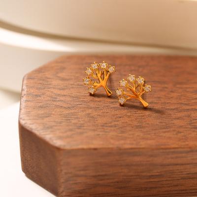 Tree of Life Earrings Small Simple Earrings Versatile Style Niche Design Versatile Earrings