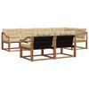 Outdoor Sofa Set with Cushions 7 Pcs Natural and Beige