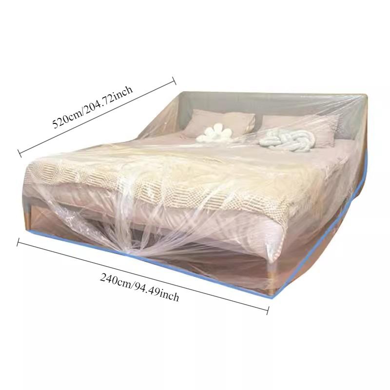 1 Pc Transparent PE Furniture Dust Cover - Elastic Drawstring Waterproof Full-Enclosure Disposable Cover