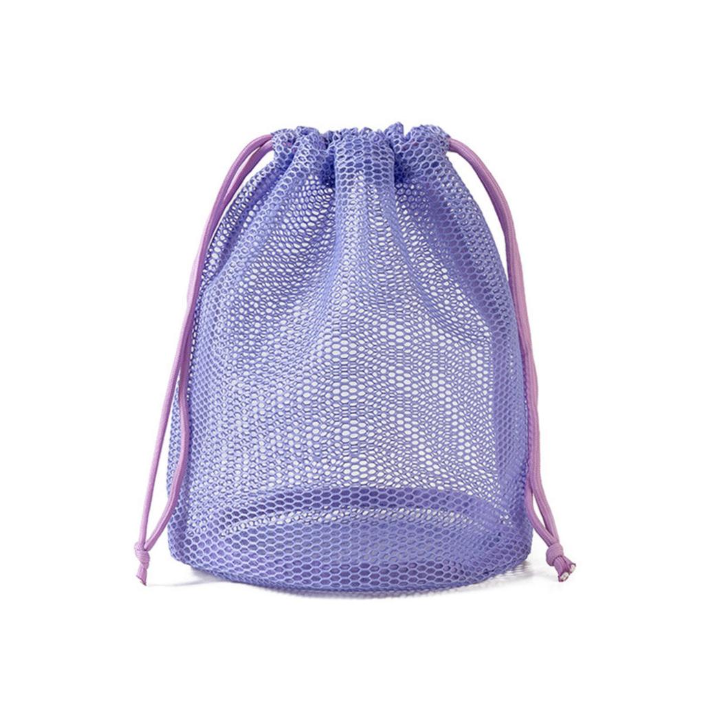 Mesh Lazy Toiletry Kits Coin Purse Dopamine Color Cosmetic Storage Bag Drawstring Large Capacity Fashion Travel Bathroom Bag