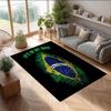 Brazil National Football Team Printed Flannel Area Rug Non Slip Soft Polyester Floor Carpet Indoor Decor Mat for Bedroom Living Room Sofa