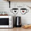 Coffee Cup Wall Sticker Self-Adhesive Removable Bedroom Living Room Hallway Home Decor