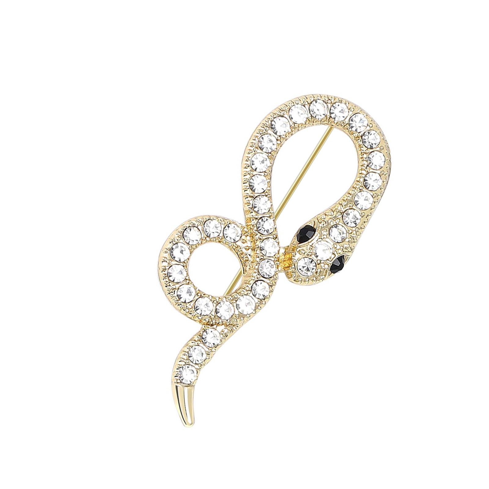 

Практичная винтажная брошь, булавка со стразами, брошь-змея для женщин, украшенная стразами для изысканного вида золотой