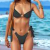 Sexy Women's Bikini Set with Straps Starfish Bathing Suit Metal Drawstring Low Waist Sexy Swimsuit Set
