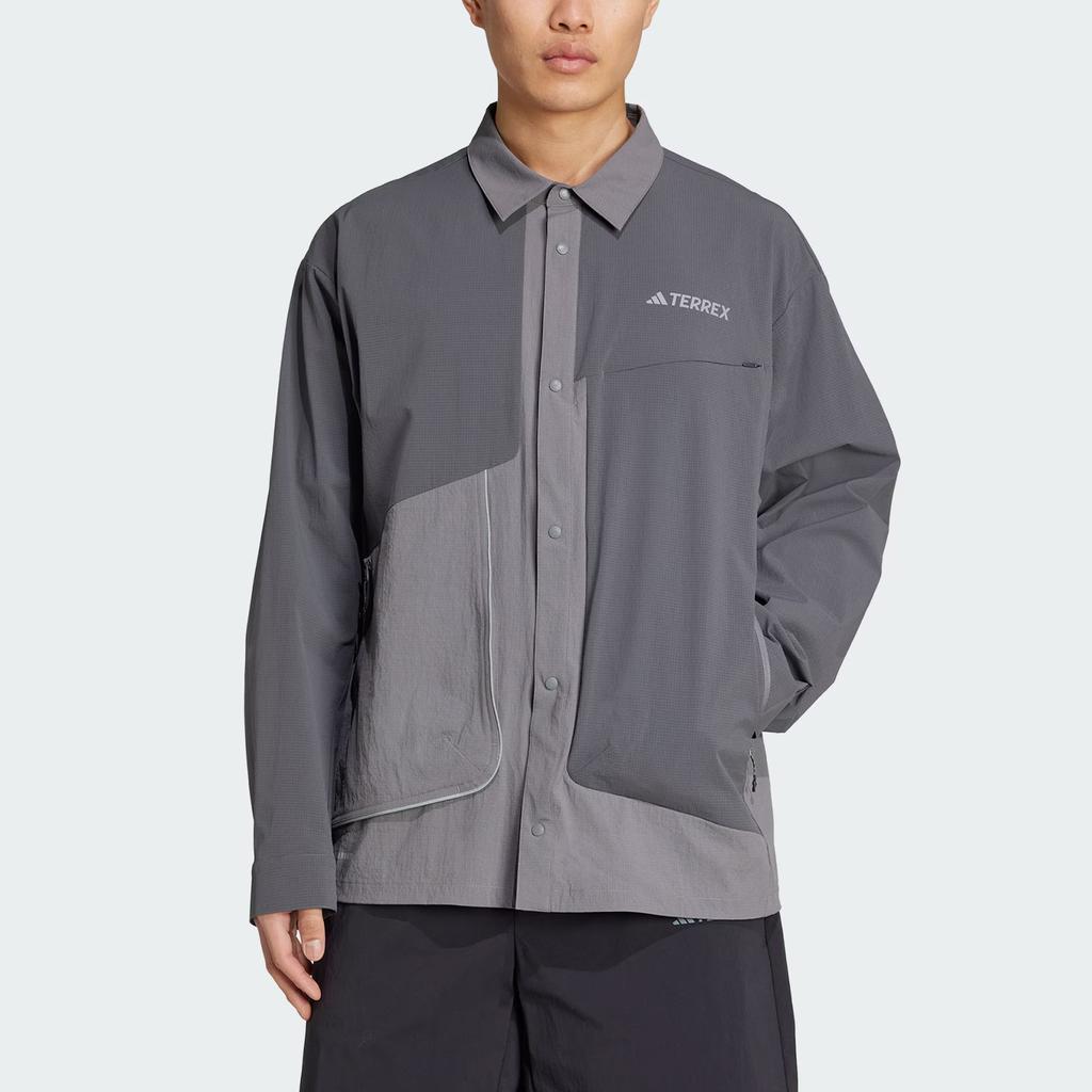 adidas Terrex Xploric Aeroready Shirt Outdoor Sun Protection UPF 50+ Quick-Dry Cool Sports Long Sleeve Shirt Men Shirts Dark-Gray Gray KA3281