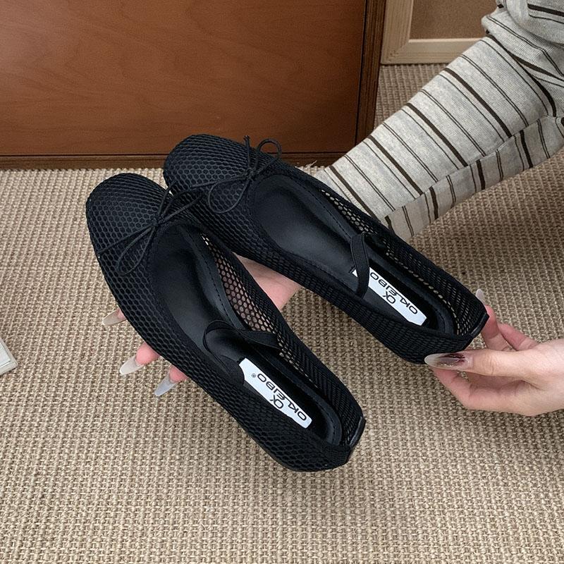 

Мода Мода Сетчатые Дышащие Женские Туфли Мэри Джейн На Плоской Подошве Повседневная Женская Обувь С Мелкой Посадкой Бант-Бабочка Женские Балетки Слипоны 35 чёрный