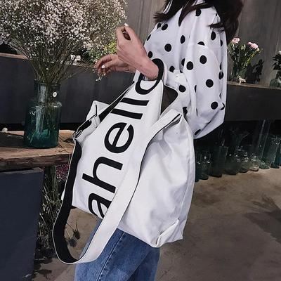 Große Tasche Damen 2018 Neu Canvas Damenmode Buchstaben Tragbare Tragetasche Breitband Wild Große Kapazität Handtasche AVE