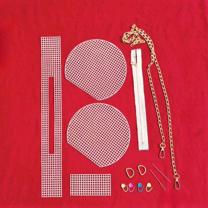 

Набор для вязания крючком сумок своими руками, сетка, пластиковые канва-листы, набор лент для рукоделия, аксессуар для сумки через плечо, инструмент для вязания