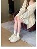 Cowhide Version Grape Mother Lace Splicing Casual Sports Shoes Pearl Belt Inner Heightening Platform Forrest Gump Shoes Women's Training Shoes