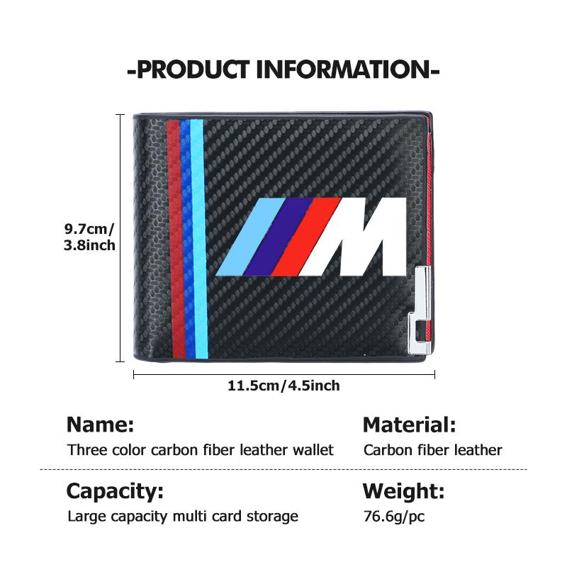 EYAG3 For BMW Car Carbon Fiber Wallet Passport ID Card Storage Bag Coin Purse E70 E91 E30 G30 E53 M3 M5 X6 X4 X7 E92 E93 X1 X3 X5