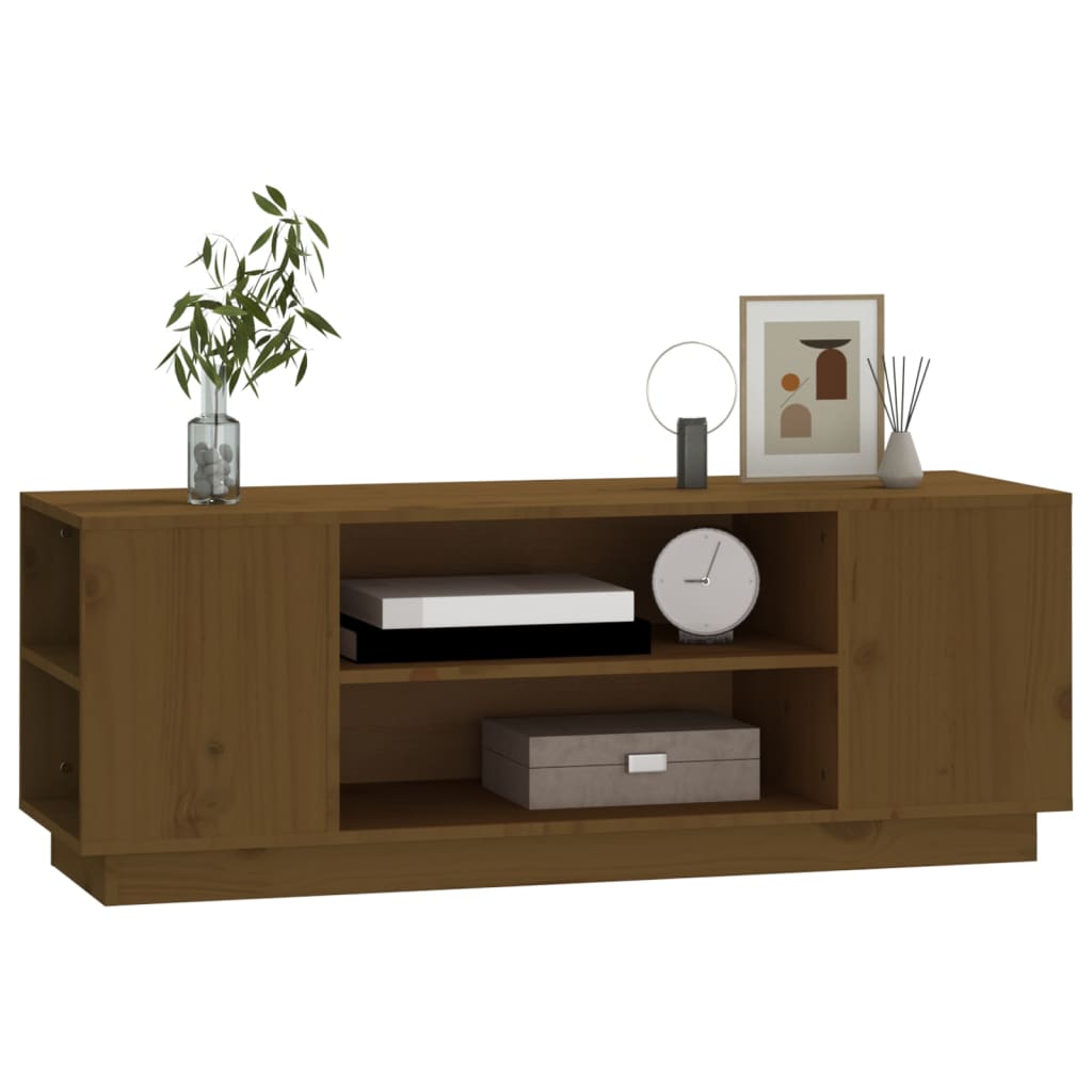 TV Cabinet Honey Brown 110 x 35 x 40.5 cm Solid Pine Wood