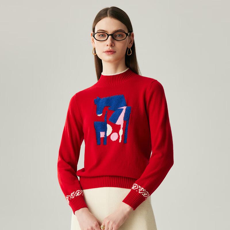 Zhaojun Women's 100% Cashmere Semi-Turtleneck Sweater