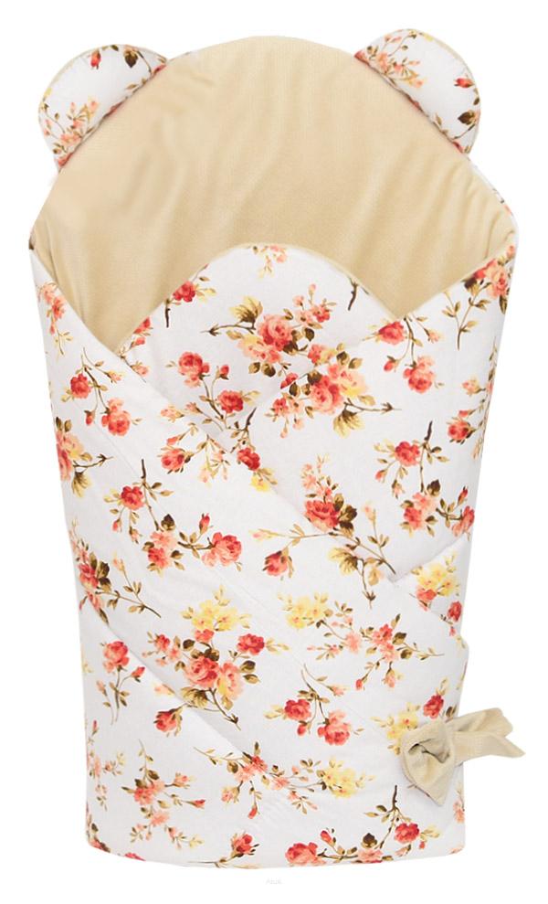 Baby wrap VELVET cappuccino wild rose