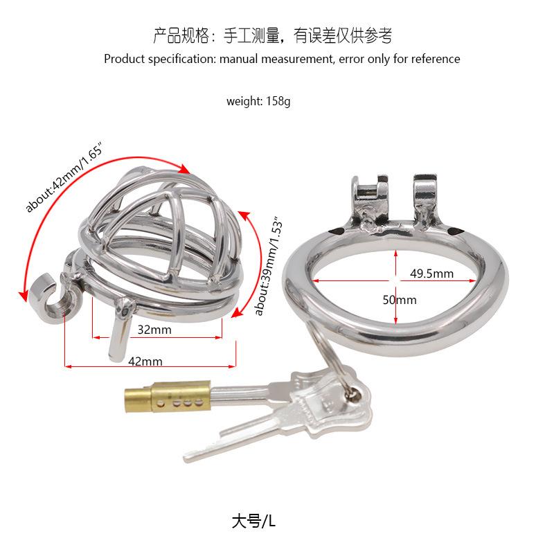 304 Stainless Steel Chastity Lock Penis Cage Chastity Cleaner Men's Wear Binding Metal Sex Tools
