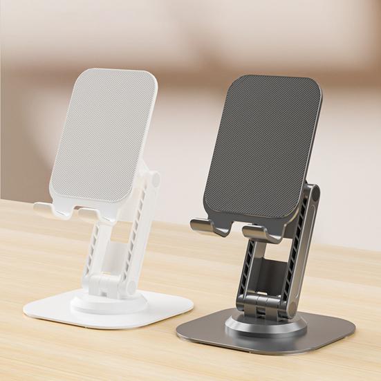 Aluminum Alloy Phone Rotatable Non-slip Foldable Holder 360° Heavy Duty Desktop Tablet Mobile
