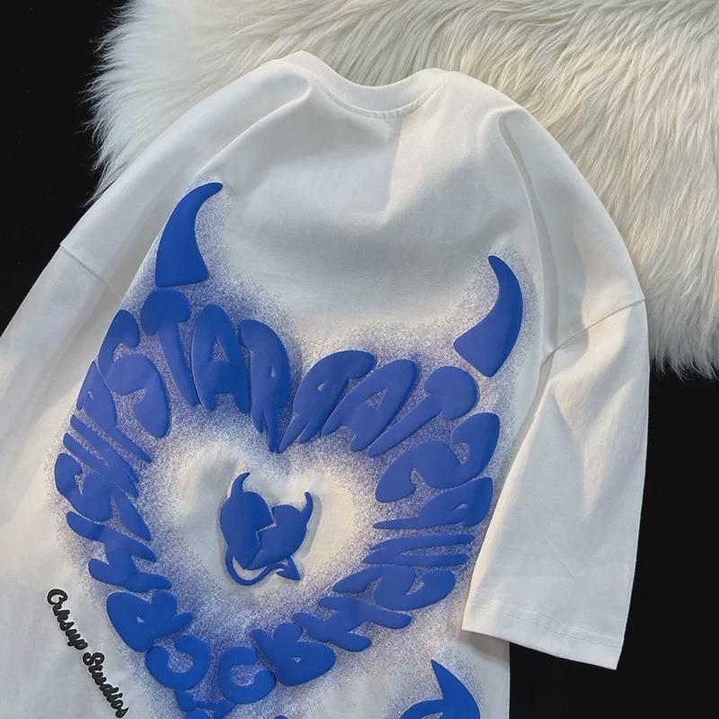 Dámské Retro tričko s potiskem ďábla, krátký rukáv - Vintage Cool letní styl