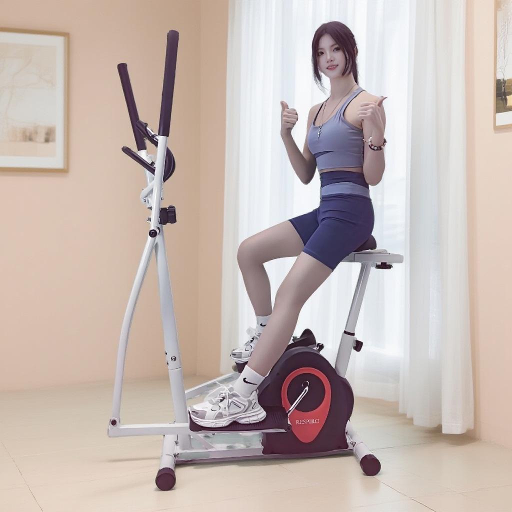 Luxury Elliptical Trainer with Seat - Space-Saving Home Fitness Bike