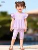 Chic Summer Short-Sleeve Girls' Set - Cute European and American Style