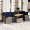 VidaXL Garden Lounge Set 8 Pcs with Grey Cushions Wicker, Outdoor Sofa Set, Corner Sofa Set 3327351