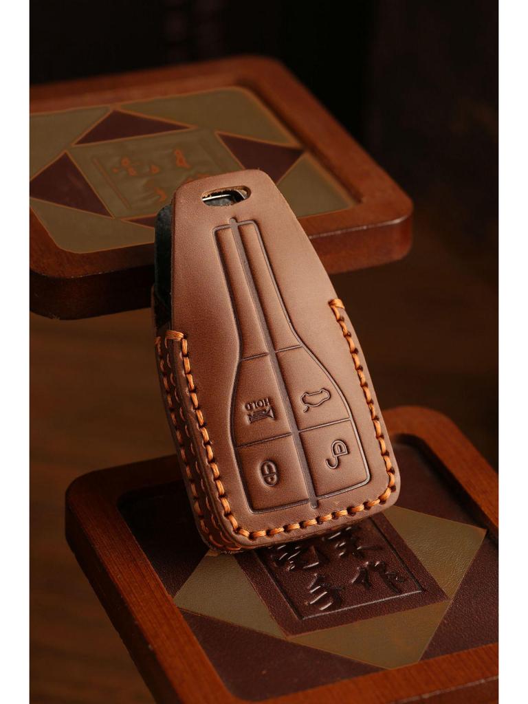 Premium-Schlüsselhülle aus echtem Leder für Hongqi HS5, H9, EQM5, HS7 – Retro, kreatives, handgefertigtes Design