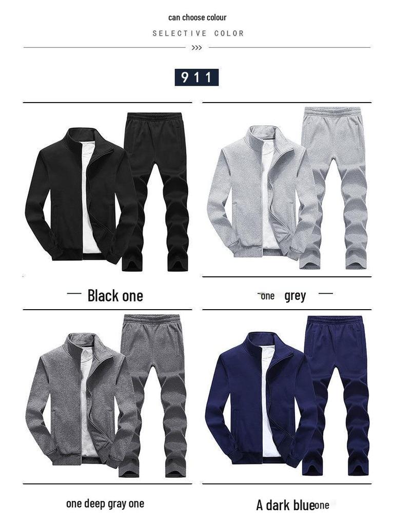 Men's Trendy Cardigan Hoodie & Casual Sports Suit - Two-Piece Autumn/Winter Set with Youth Tops and Pants