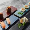 Ceramics Sushi Plate Black Rectangular Serving Tray Practical Dish for Sushi Snack Restaurant Home Sashimi Tray