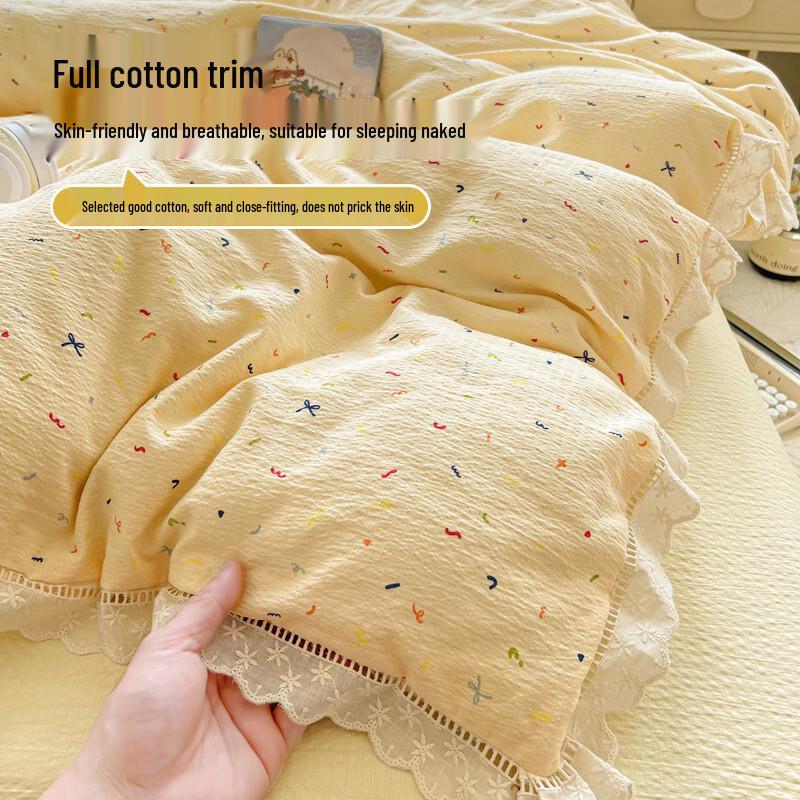 DreamYou Cotton Lace 4-Piece Bedding Set