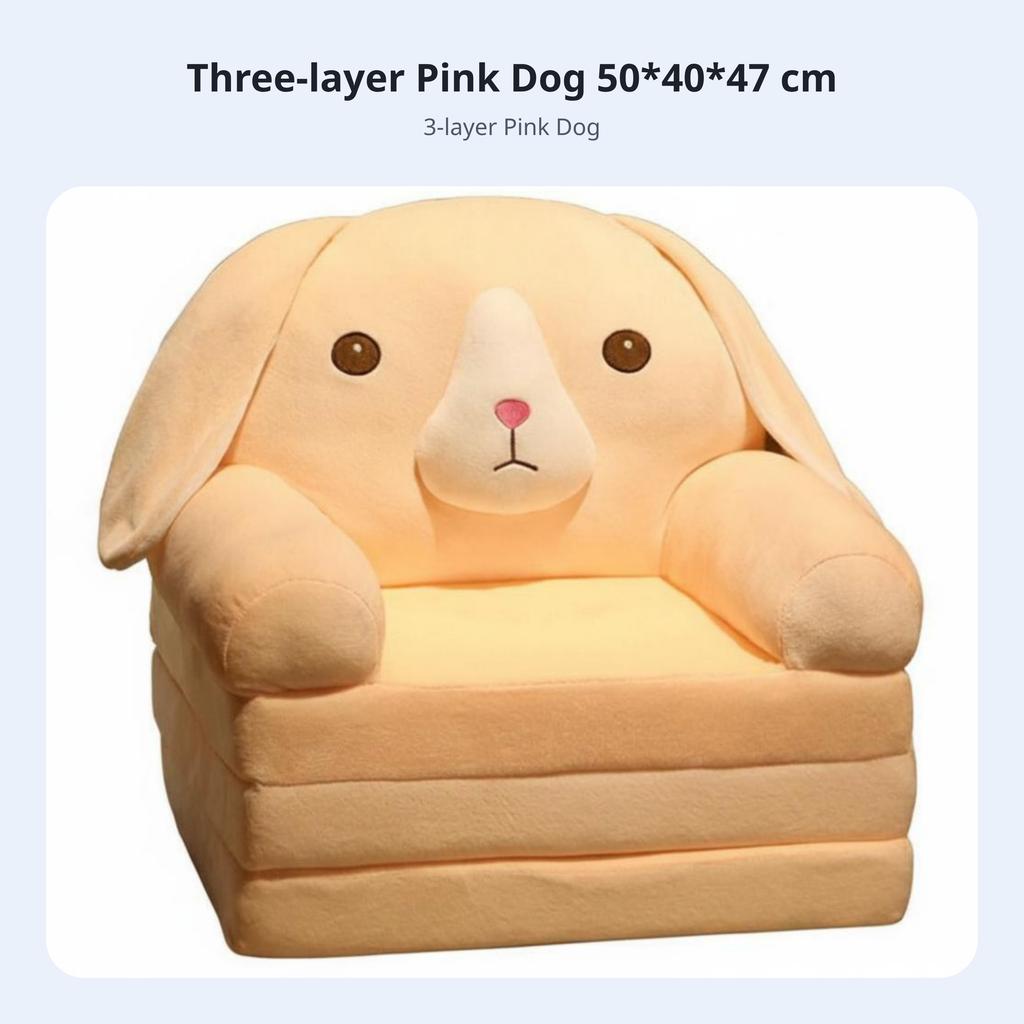 Transformable Flip-Open Sofa Foldable Transformable Flip-Open Lounger Cartoon Character Design Soft Fabric for Children, Bedroom