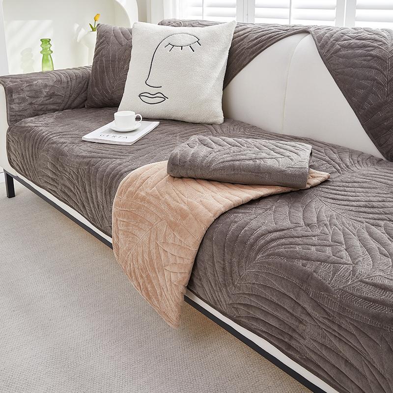 Shu Cotton Velvet Sofa Cushion Winter Antislip Cushion Thickened Short Plush Sofa Cover Towel Four Seasons Universal