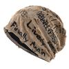 Letter Print Beanie Hats For Women Men Vintage Wasteland Style Spring Summer Warm Fleece-lined Winter
