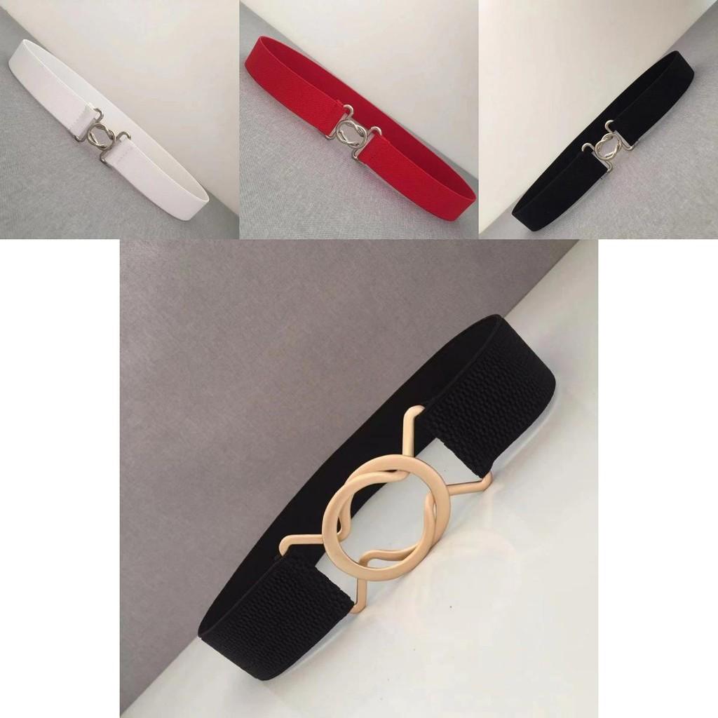 Elegant Black And White Japanese Minimalist Adjustable Waist Belt For Ladies Dresses