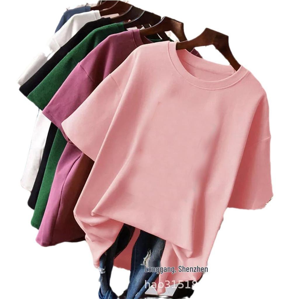 Women's Solid Color Short-Sleeve Summer T-Shirt