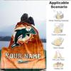 1PC Custom Name Blanket Sunny Day Dolphins Flannel Blankets Patterns Throw Blanket All-Season Soft Gift for Couch, Bed, Camping, Birthday Gifts