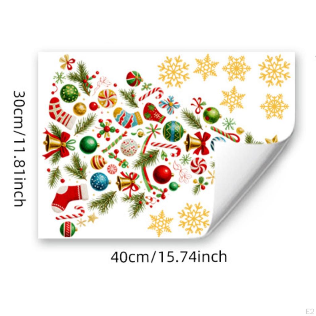 Christmas Tree Window Sticker,Self Adhesives DIY Decor Removable,Ornament Decal for Living