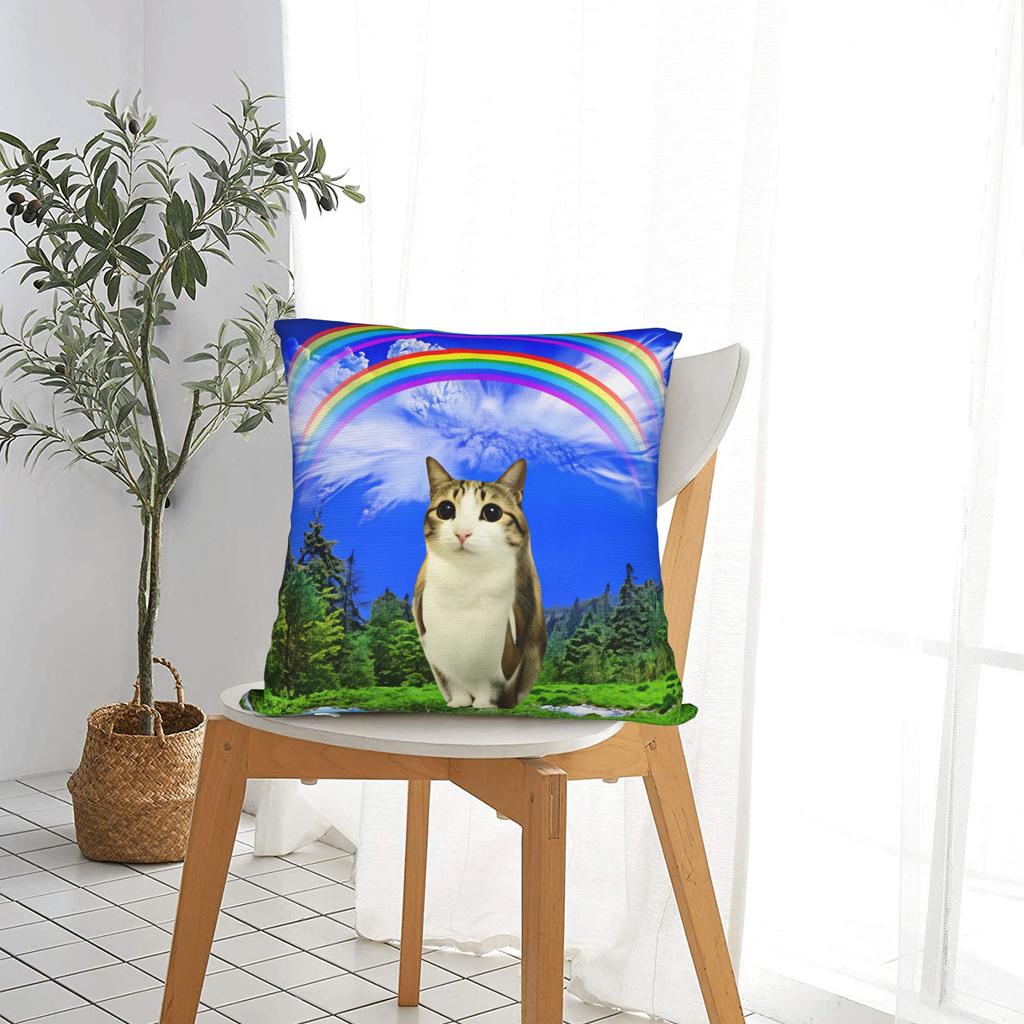 Regenbogen Miau Eule Kissenbezüge Süß Lustig Kissenbezug Für Wohnzimmer Bett Stuhl Benutzerdefinierte Kissenhülle