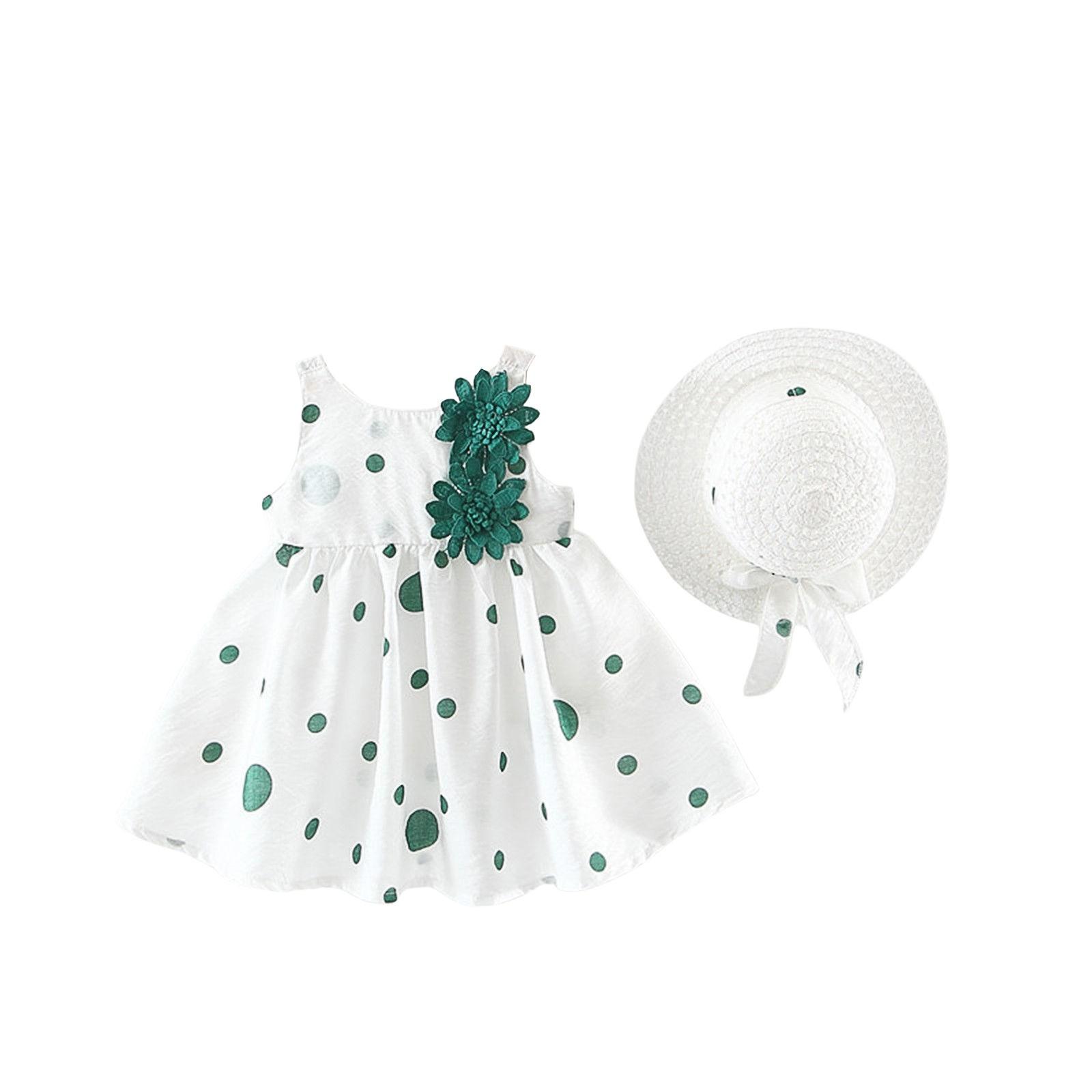 

Юбка для девочек, платье без рукавов, летнее платье принцессы, костюм со шляпой 90