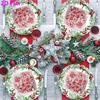 20pcs Disposable Napkins with Rose Pattern Print for Wedding,Parties,and Daily Use for Thanksgiving Fall Christmas Table Decoration