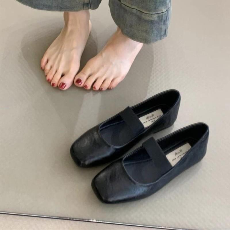 

Женская обувь Мэри Джейн, модная весна и осень, французский стиль, элегантная и универсальная, с неглубокой горловиной, на мягкой подошве 36 чёрный