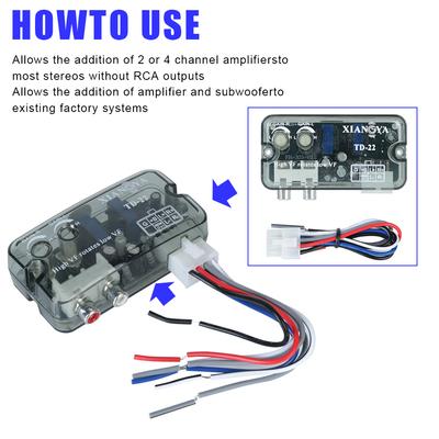 Auto Car Audio Converter Universal RCA Line 12V Adjustable Frequency Line Speaker Level Converter Adapter RCA Stereo High To Low