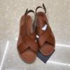Fashion Women's Sandals Leather Ladies Shoes Summer Fashion Design Flat Bottom Cross Buckle Open Toe Large Size 37-41 Sapatos Femininos