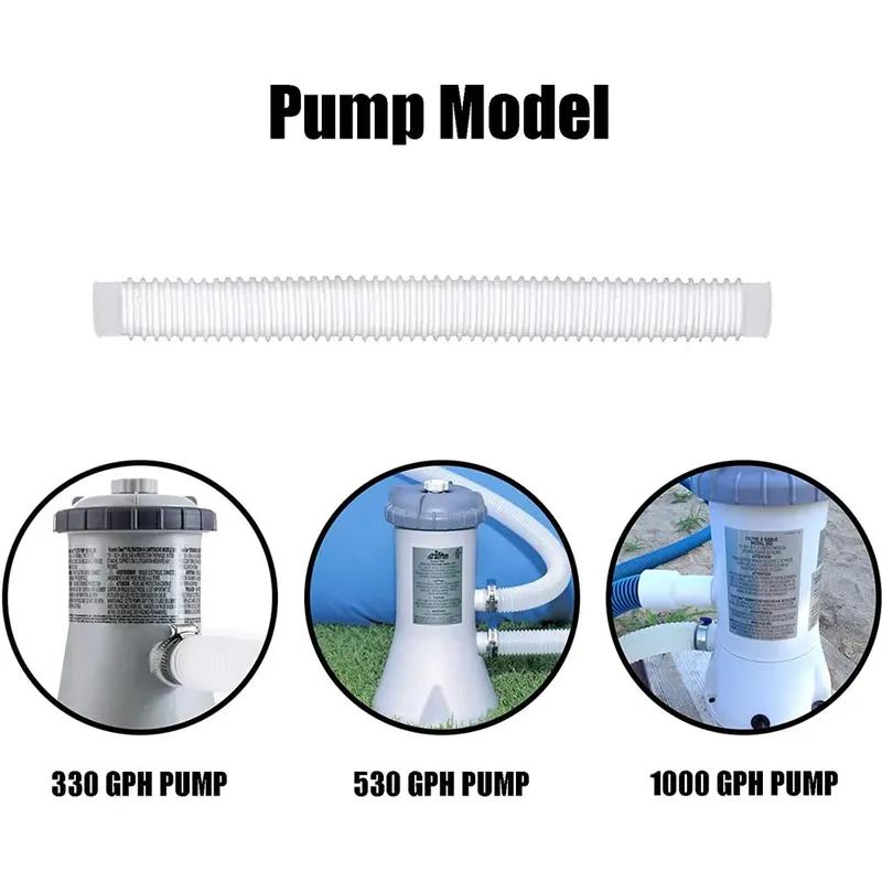 59" Length Hose 1.25" Diameter Filter Pump Hose for Above Ground Swimming Pools Filter Pump 330GPH 530GPH 1000GPH