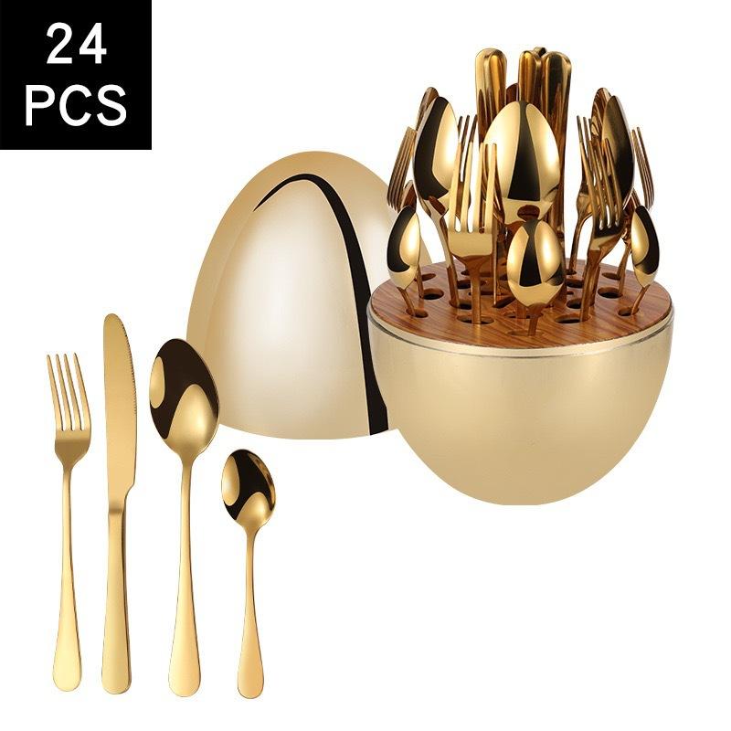 24 piece stainless steel tableware set
