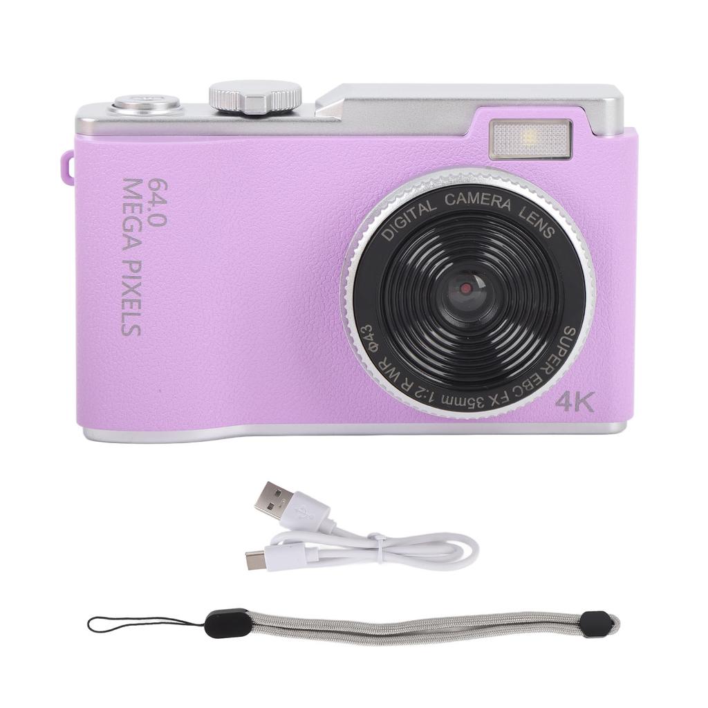 4K 64MP Digital Camera Compact Point and Shoot Camera with 16X Digital Zoom 2.4 Inch IPS Screen
