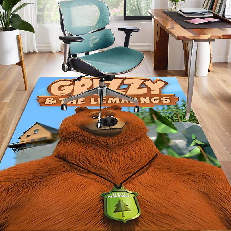 1pc Grizzy The Lemmings1 Design Area Rug - Non-Slip, Soft & Cozy Floor Mat for Living Room, Bedroom, Office - Indoor/Outdoor Decorative Carpet