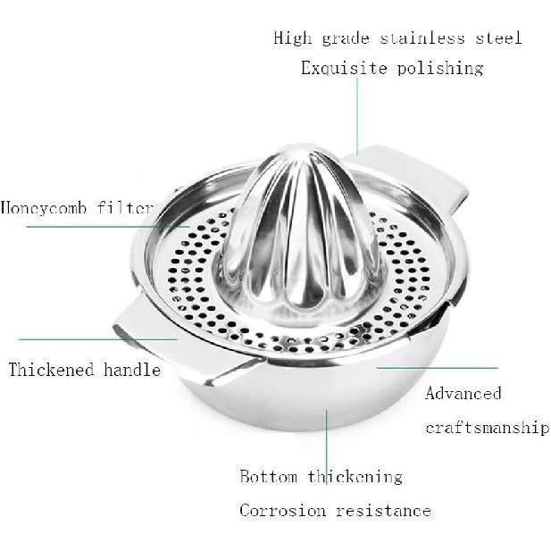 Stainless Steel Lemon Squeezer,Juicer with Bowl Container for Oranges Lemons Fruit Home Made Juice in Kitchen