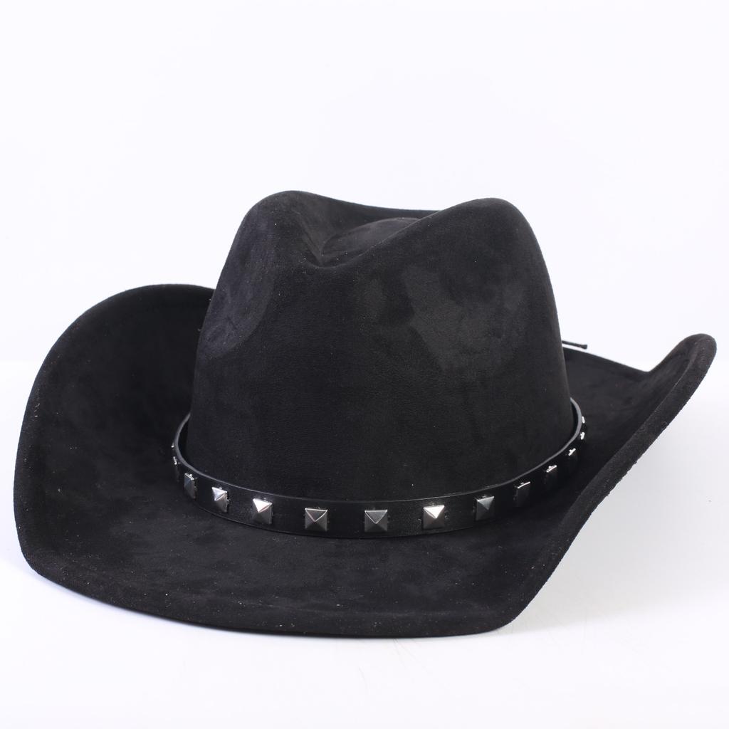 Beliebter europäischer und amerikanischer klassischer Wildleder Western Cowboyhut, Mode für Damen und Herren, großer Schirmhut Sonnenschutz