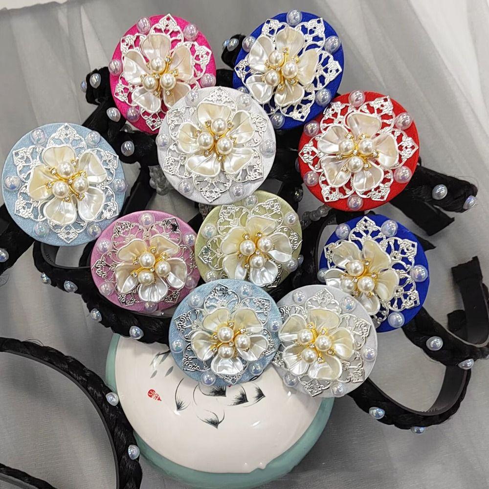 Blumen Hanbok Haarband Perlen Bühnentanz Haarreif Retro Koreanisches Stirnband Hanfu Accessoires